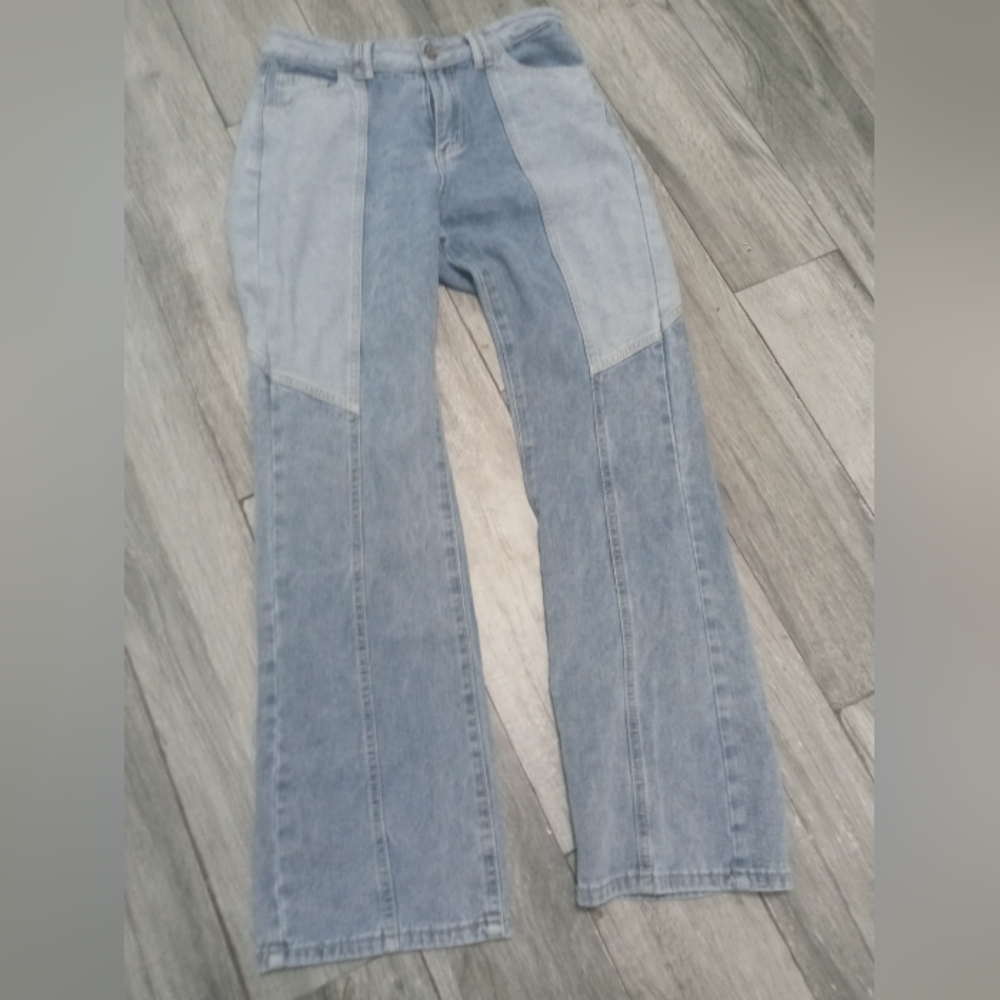 Sincerely Jules Patchwork Denim Bootcut High rise 5 pocket Jeans Jr size 7